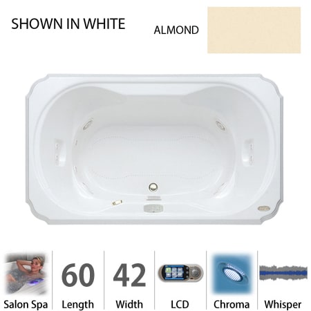 A large image of the Jacuzzi BEL6042 CCR 5CW Almond