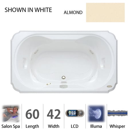A large image of the Jacuzzi BEL6042 CCR 5IW Almond