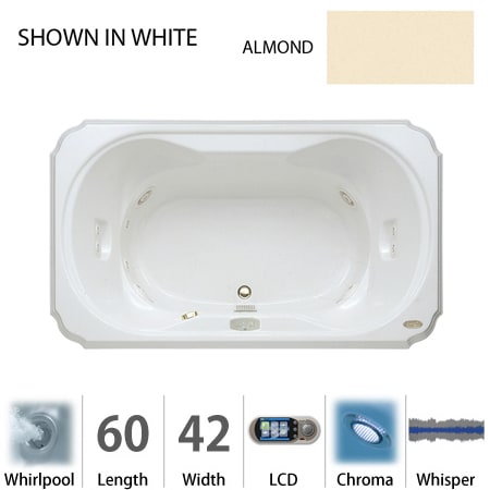 A large image of the Jacuzzi BEL6042 WCR 5CW Almond