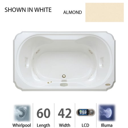 A large image of the Jacuzzi BEL6042 WCR 5IH Almond
