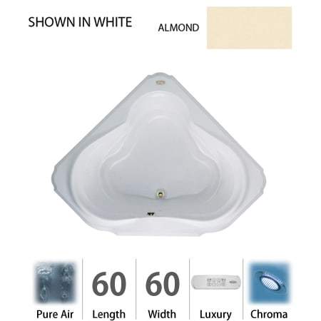 A large image of the Jacuzzi BEL6060 ACR 4CX Almond