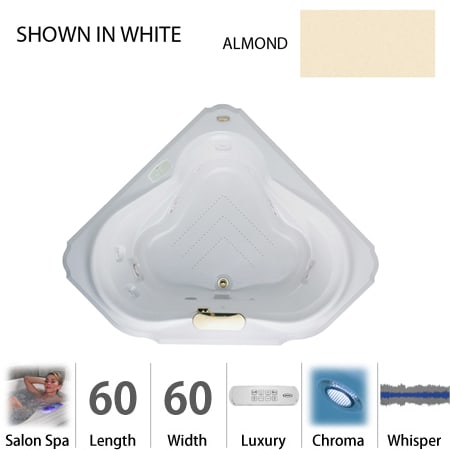 A large image of the Jacuzzi BEL6060 CCR 4CW Almond