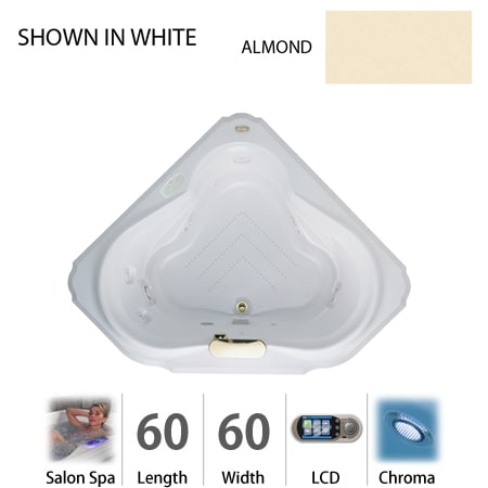 A large image of the Jacuzzi BEL6060 CCR 5CH Almond