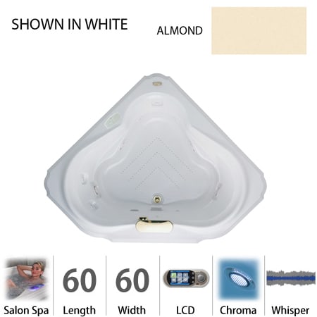 A large image of the Jacuzzi BEL6060 CCR 5CW Almond