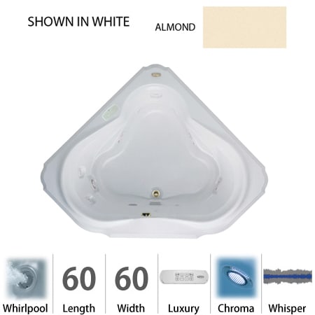A large image of the Jacuzzi BEL6060 WCF 4CW Almond