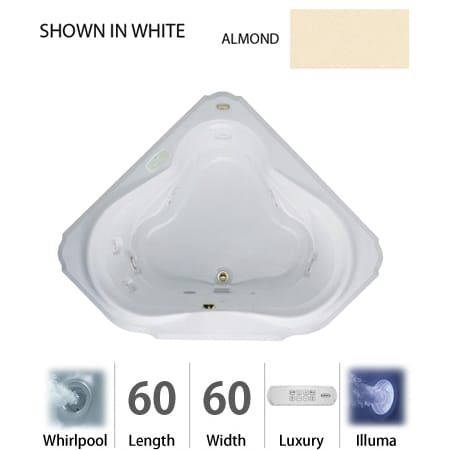 A large image of the Jacuzzi BEL6060 WCF 4IH Almond