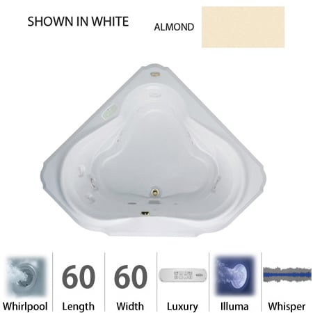A large image of the Jacuzzi BEL6060 WCF 4IW Almond
