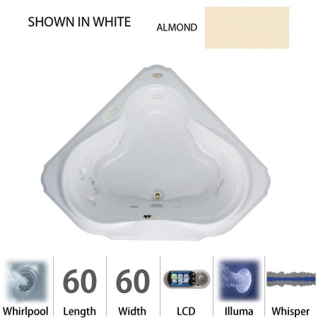 A large image of the Jacuzzi BEL6060 WCF 5IW Almond
