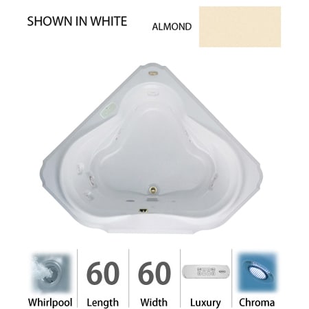 A large image of the Jacuzzi BEL6060 WCL 4CH Almond