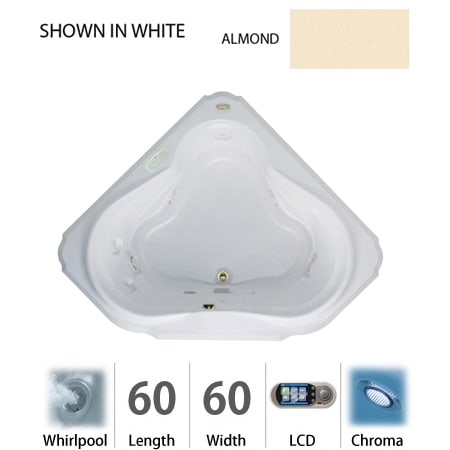 A large image of the Jacuzzi BEL6060 WCL 5CH Almond
