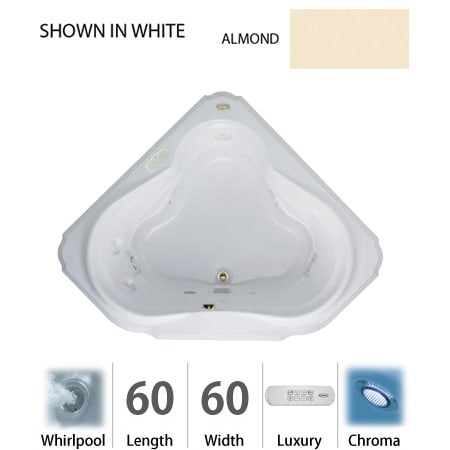 A large image of the Jacuzzi BEL6060 WCR 4CH Almond