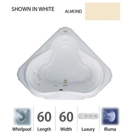 A large image of the Jacuzzi BEL6060 WCR 4IH Almond
