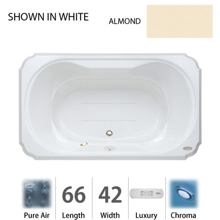 A large image of the Jacuzzi BEL6642 ACR 4CX Almond