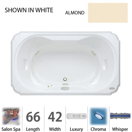 A large image of the Jacuzzi BEL6642 CCR 4CW Almond