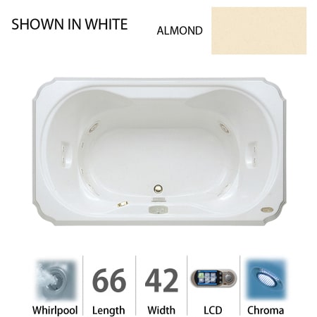 A large image of the Jacuzzi BEL6642 WCR 5CH Almond
