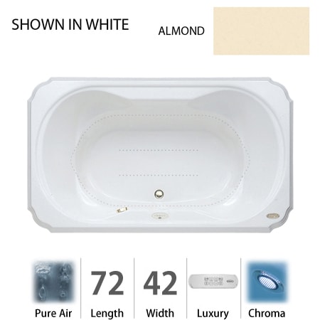 A large image of the Jacuzzi BEL7242 ACR 4CX Almond