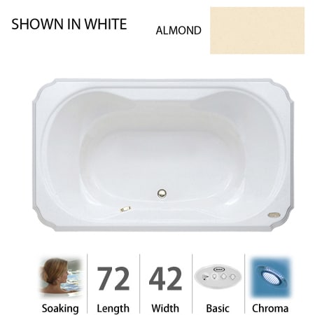 A large image of the Jacuzzi BEL7242 BCX 2CX Almond