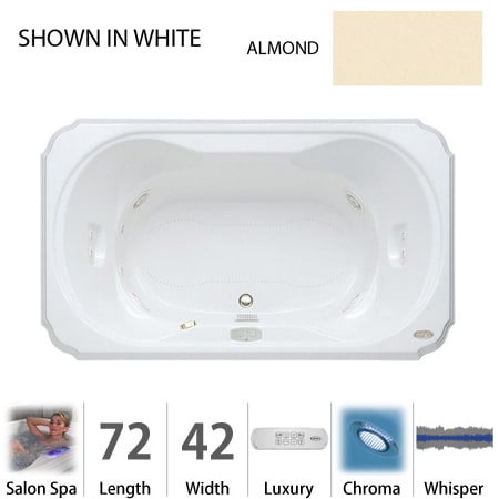 A large image of the Jacuzzi BEL7242 CCR 4CW Almond