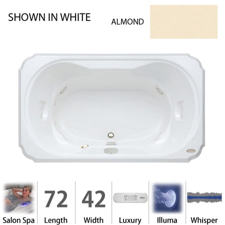 A large image of the Jacuzzi BEL7242 CCR 4IW Almond