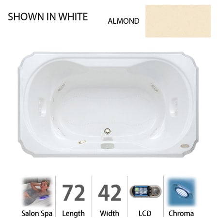 A large image of the Jacuzzi BEL7242 CCR 5CH Almond