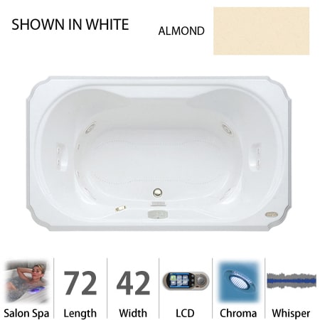 A large image of the Jacuzzi BEL7242 CCR 5CW Almond