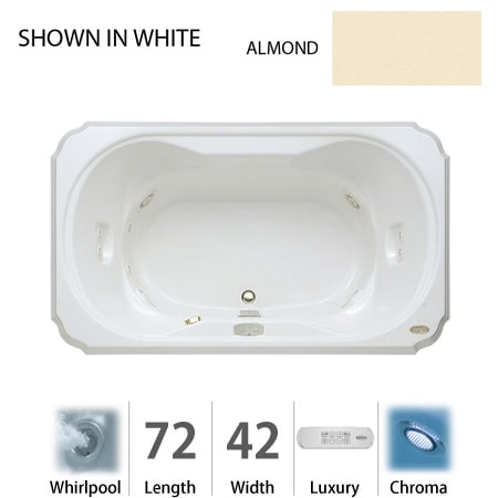 A large image of the Jacuzzi BEL7242 WCL 4CH Almond