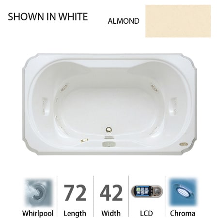 A large image of the Jacuzzi BEL7242 WCL 5CH Almond