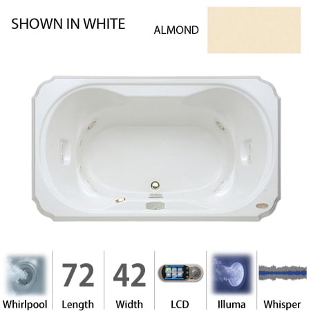 A large image of the Jacuzzi BEL7242 WCL 5IW Almond