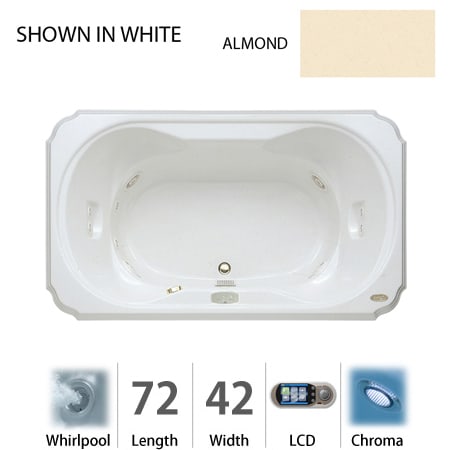 A large image of the Jacuzzi BEL7242 WCR 5CH Almond