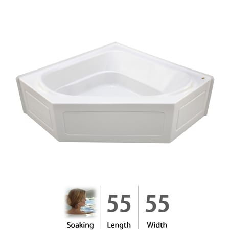 Jacuzzi CPS5555BCXXXXW White 55" x 55" Capella® Three Wall ...