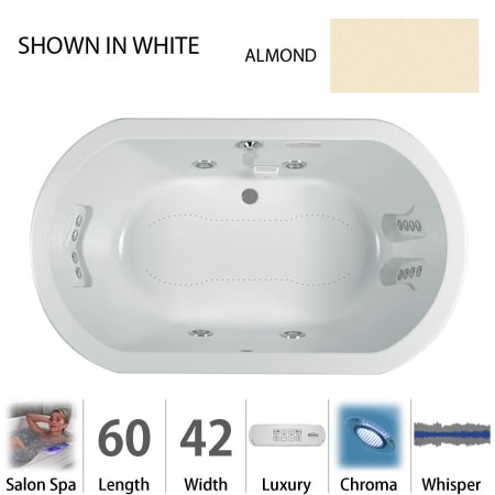 A large image of the Jacuzzi DUE6042 CCR 4CW Almond
