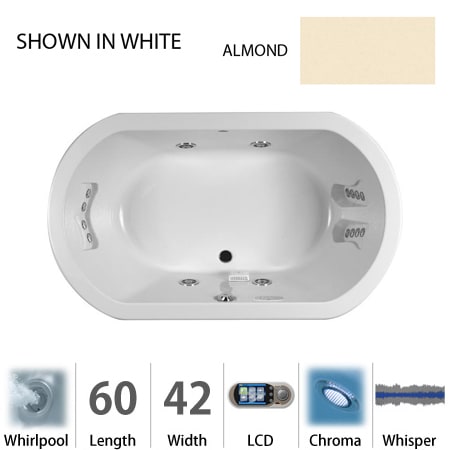 A large image of the Jacuzzi DUE6042 WCR 5CW Almond