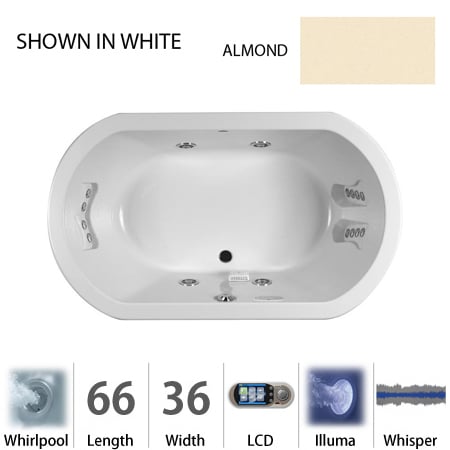 A large image of the Jacuzzi DUE6636 WCR 5IW Almond