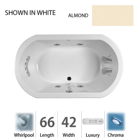 A large image of the Jacuzzi DUE6642 WCR 4CH Almond