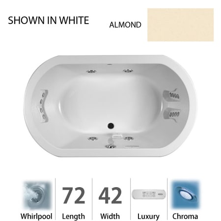 A large image of the Jacuzzi DUE7242 WCR 4CH Almond