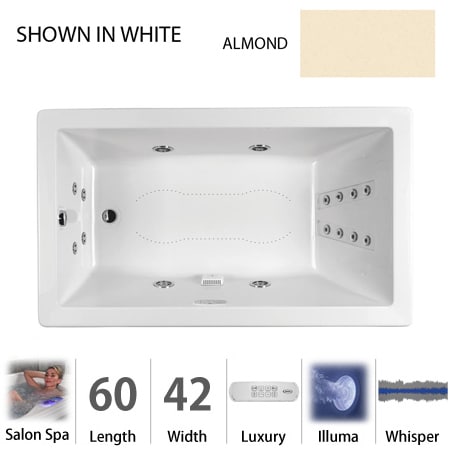 A large image of the Jacuzzi ELA6042 CRL 4IW Almond