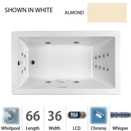 A large image of the Jacuzzi ELA6636 WLR 5CW Almond