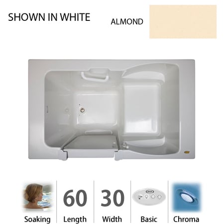 A large image of the Jacuzzi F4N6030 BLX 2CX Almond