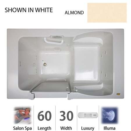 A large image of the Jacuzzi F4N6030 CLR 4IH Almond