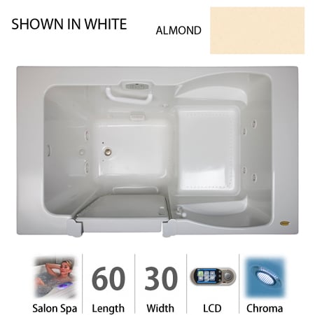 A large image of the Jacuzzi F4N6030 CLR 5CH Almond
