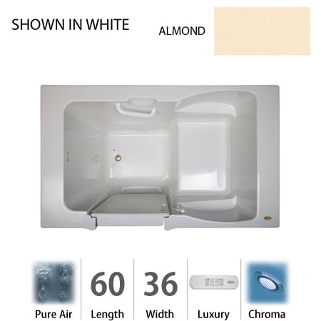 A large image of the Jacuzzi F4N6036 ALR 4CX Almond