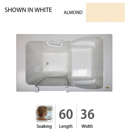 A large image of the Jacuzzi F4N6036 BRX XXX Almond