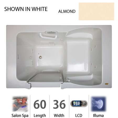 A large image of the Jacuzzi F4N6036 CLR 5IH Almond