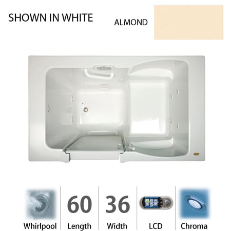A large image of the Jacuzzi F4N6036 WLR 5CH Almond