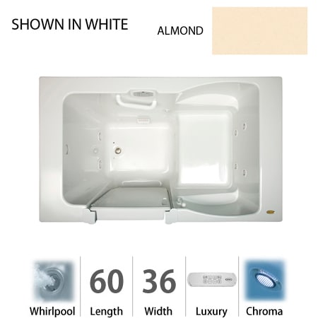 A large image of the Jacuzzi F4N6036 WRL 4CH Almond