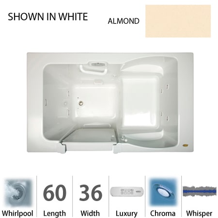 A large image of the Jacuzzi F4N6036 WRL 4CW Almond
