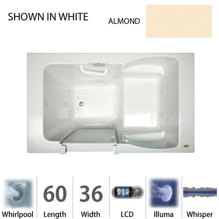 A large image of the Jacuzzi F4N6036 WRL 5IW Almond