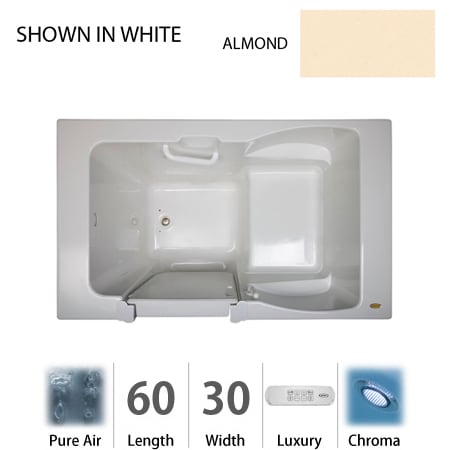 A large image of the Jacuzzi F7N6030 ALR 4CX Almond