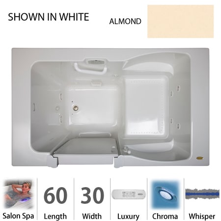 A large image of the Jacuzzi F7N6030 CLR 4CW Almond