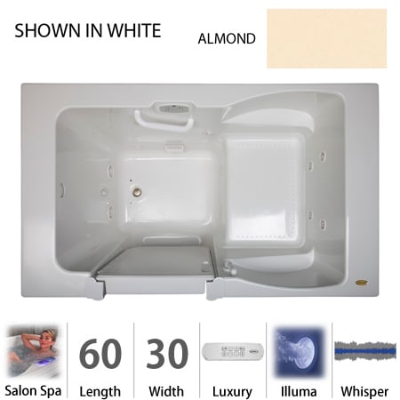 A large image of the Jacuzzi F7N6030 CRL 4IW Almond